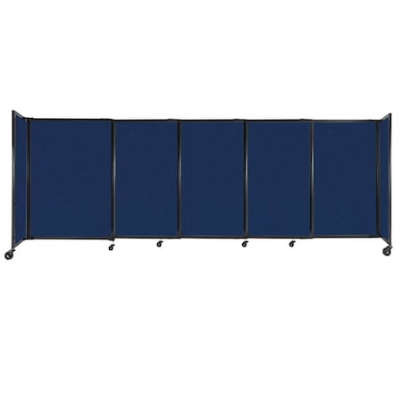 Versare StraightWall Sliding Portable Partition 11'3" x 4' Navy Blue Fabric 1448503